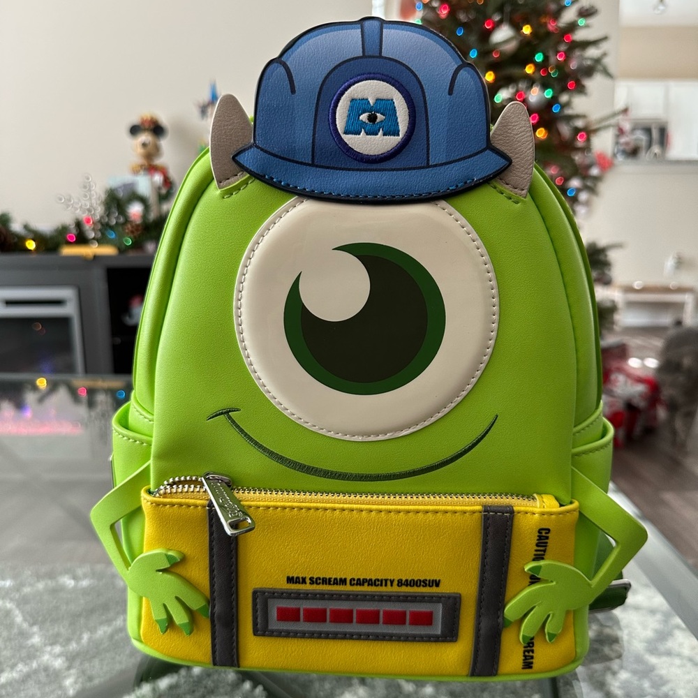 Loungefly Disney Monsters Inc Mike Wazowski Scare Cosplay Mini Backpack